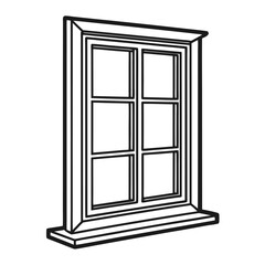 Black silhouette of a garden view window icon