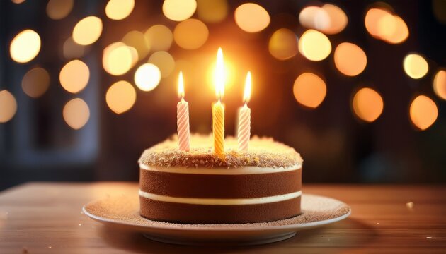 celebrating a joyous birthday with a delicious cake glowing candle and a heartfelt wish in a warm festive atmosphere