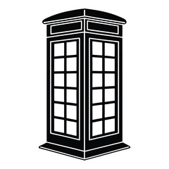 Modern cubicle silhouette black vector icon