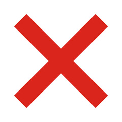 Red Wrong Mark Icon – Error Cross Symbol SVG Isolated on Transparent Background.