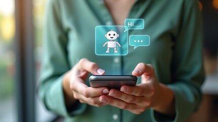 Man using smartphone for digital communication in a business setting