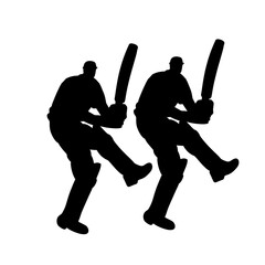 silhouette sport with Cricket illustration