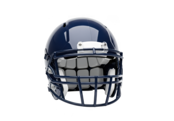 Dark blue american football helmet isolated on transparent background