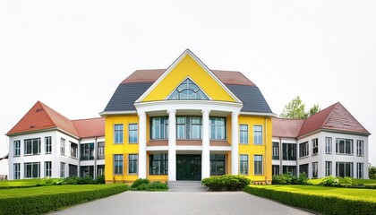 Obraz premium Educational School Building Background for Back to School Themes