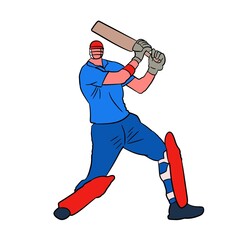 silhouette sport with Cricket illustration