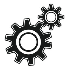 Productive work setup silhouette icon black vector art