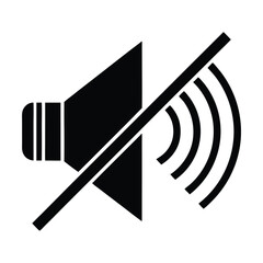 Quiet zone silhouette black vector icon