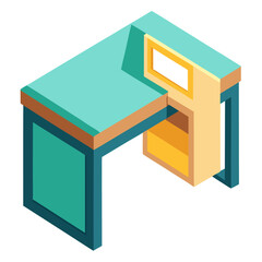 office desk with a table