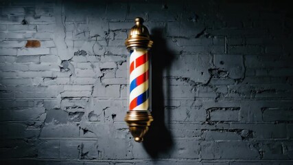 Barber pole highlights old tradition in urban setting