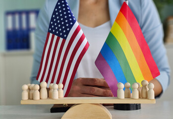 Balancing equality and diversity with American and pride flags