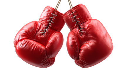 red boxing gloves isolated