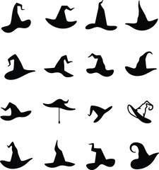 A stylish collection of black silhouette shoe illustrations, featuring various footwear designs from high heels to boots, perfect for fashion and clothing concepts