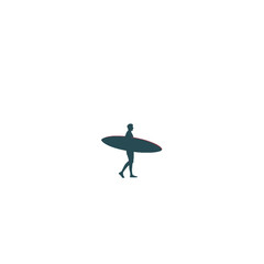 Silhouette of a surfer with a surfboard.