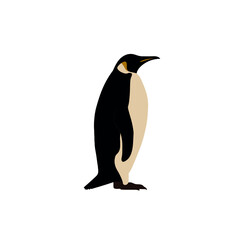Naklejka premium A stylized emperor penguin standing in a natural pose.