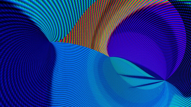 Abstract vibrant blue and purple digital pixelated swirls with dynamic light and shadow ideal for technology or music backgrounds
