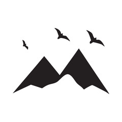 Mountains and Flying Birds