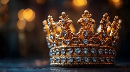 Ornate golden crown symbolizing business success and achievement