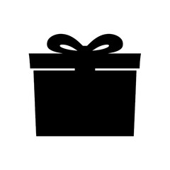 A minimalistic silhouette of a wrapped gift, perfect for various design concepts.