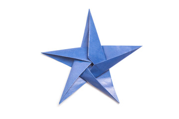 paper star origami isolated on a blank white background