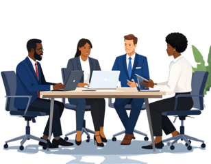 Group of business people in office, professional team working in a modern workplace