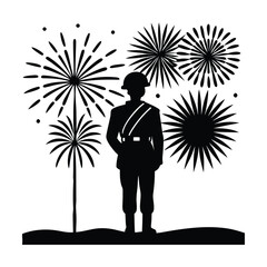 soldier-standing-at-attention-with-patriotic-firew.eps