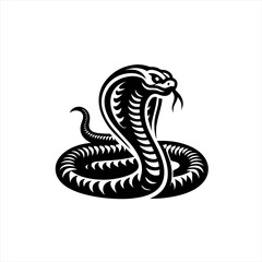 Powerful Hooded Cobra Snake Vector Illustration.