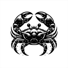 Fototapeta premium Stylized Black and White Crab Illustration.