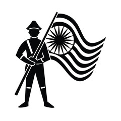 minimalist-line-art-of-indian-soldier-and-flag-wit.eps