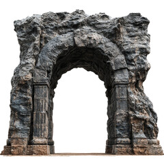 Ancient roman ruins isolated on transparent background
