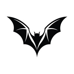 Naklejka premium Bat silhouette halloween vector illustration. Bat black silhouette vector logo, icon.