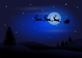 Naklejka premium Weihnachten-Mond-Illustration – Vektor