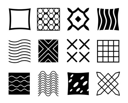 Collection of decorative hatching line patterns and textures for graphic design projects and artistic backgrounds