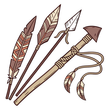 Filled Ornamental Arrows And Hunting Tools Rusti