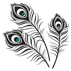 Stylized Peacock Feather Bundles Abstract Bold