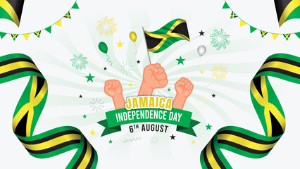 Jamaica Independence Day Celebration Vector 6th August poster design