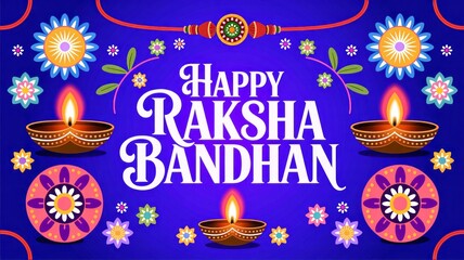 An illustration of a Raksha Bandhan text design " ai generator "
