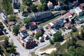 Aerial view of Harper Ferry West Virginia