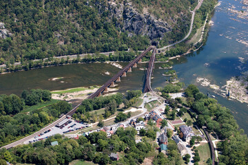 Aerial view of Harper Ferry West Virginia