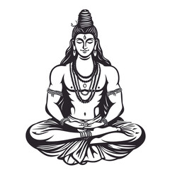 Line Art of lord Mahadev isolated on a transparent background