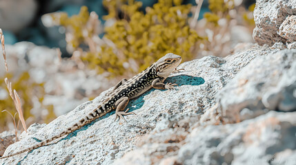 Lizard On Rocks In Nature