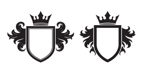 Obraz premium Elegant Black and White Coat of Arms Design Templates