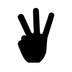 Fototapeta premium Hand peace icon vector illustration