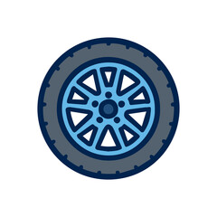 Obraz premium Car wheel tire rim isolated on white background