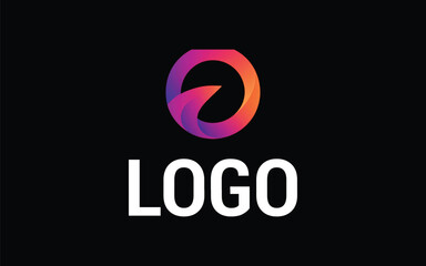 abstract creative  bird logo gradient quill pen logo template design