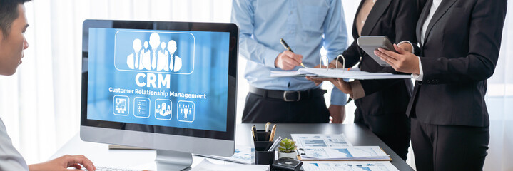 Business intelligence and data analysis concept. Analyst team working on financial data analysis...