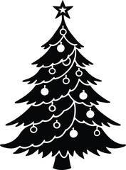Christmas Tree Vector Illustration Set for Holiday and Winter Design