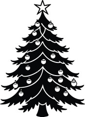 Christmas Tree Vector Illustration Set for Holiday and Winter Design