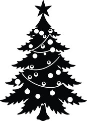 Christmas Tree Vector Illustration Set for Holiday and Winter Design