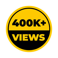 400K Views PNG, Viral Graphic Resource, Social Media Artwork, Yellow Colour