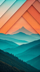 Abstract mountain range landscape art print for sale, nature inspired home decor and wall art design hd wallpaper, wallpaper 4k